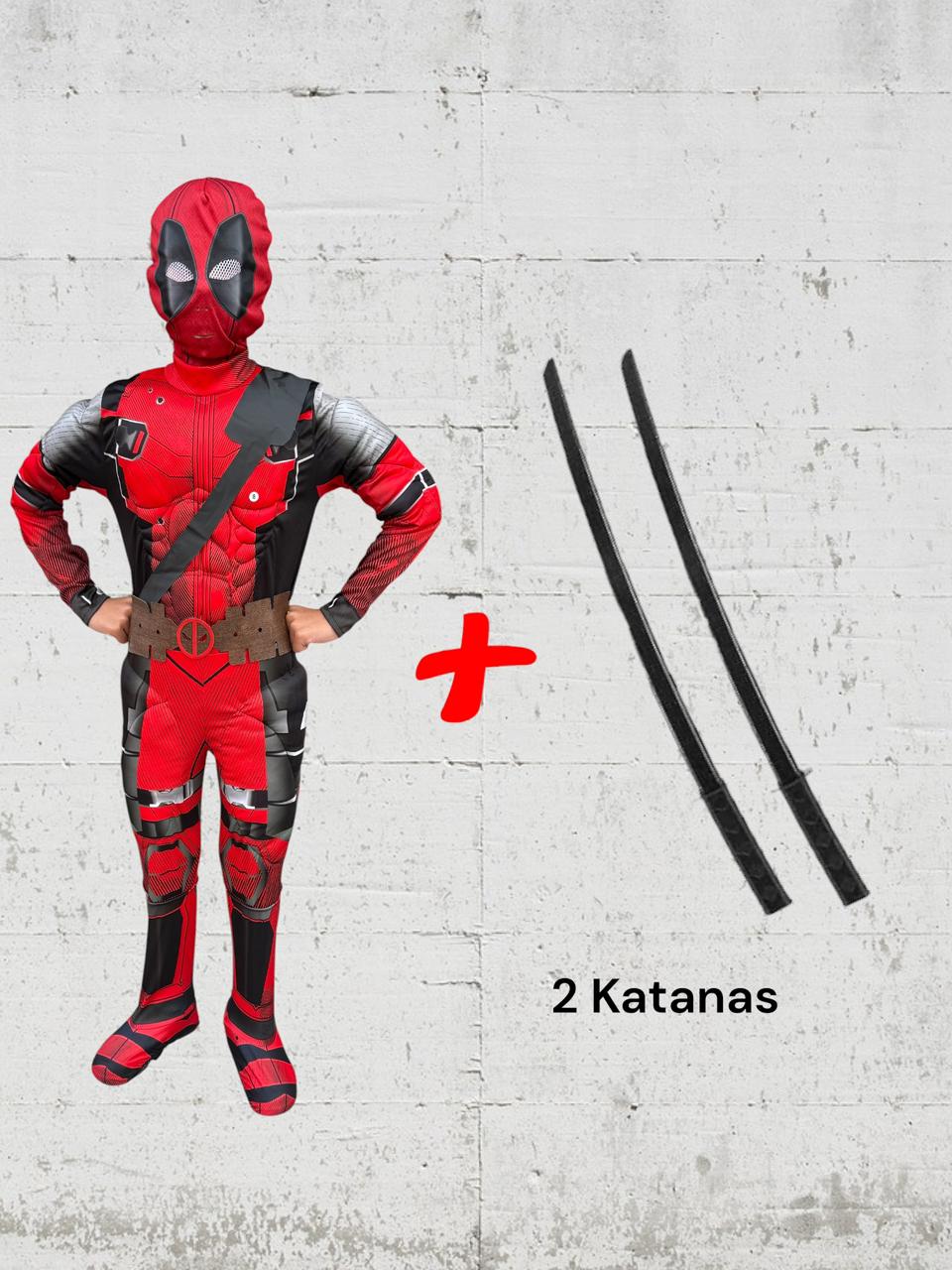 Disfraz Deadpool + Katanas Retractil